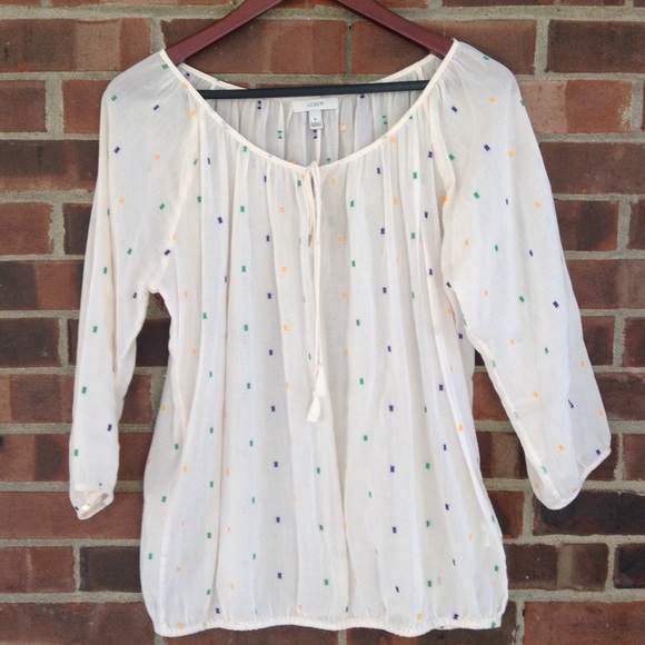 chambray peasant top